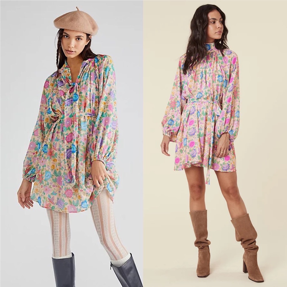 UFT Mossy High Neck Mini Dress - Spring Garden